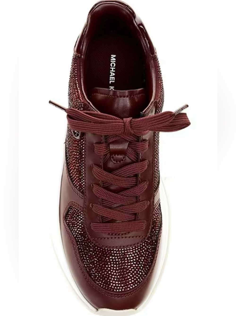 Michael Kors Arla Almond Toe Trainer Sneakers - Oxblood Burgundy - Size 9